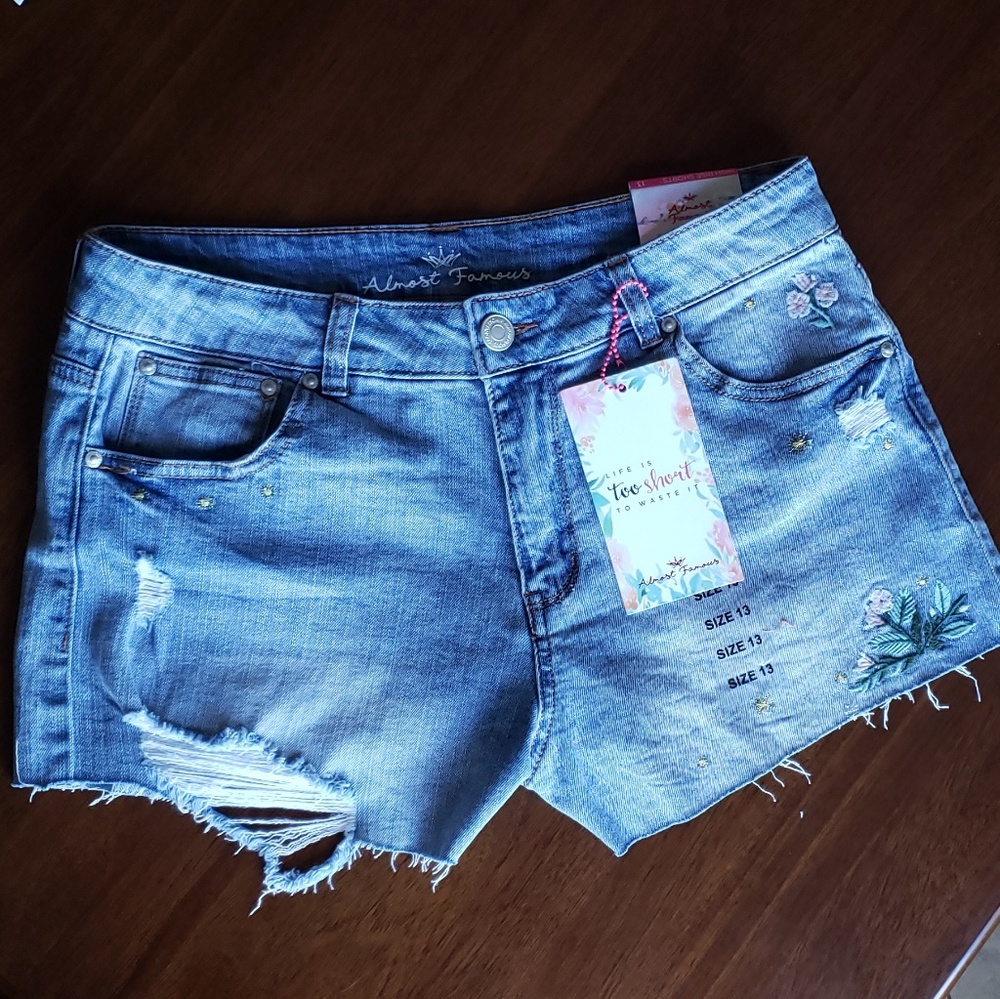 High rise denimshorts